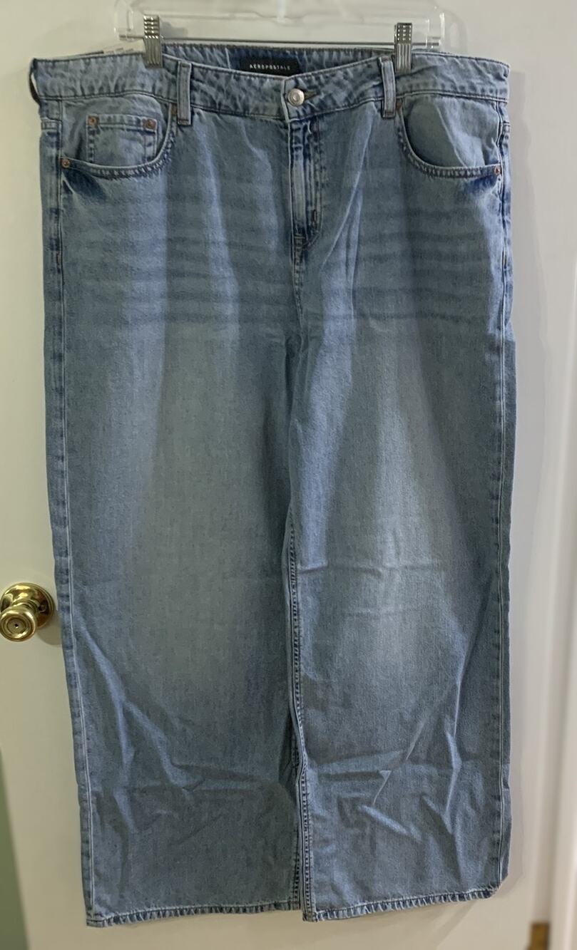 AERO Wide Leg Jeans Size 16 Low Rise, Baggy Fit, Wide Leg Opening NEW